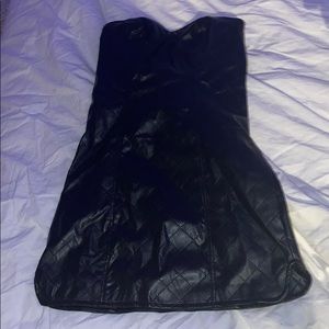 Sweetheart leather dress